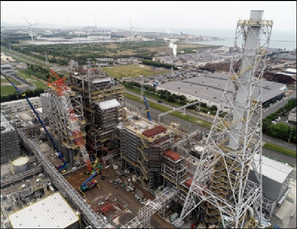 火力発電所建設現場風景